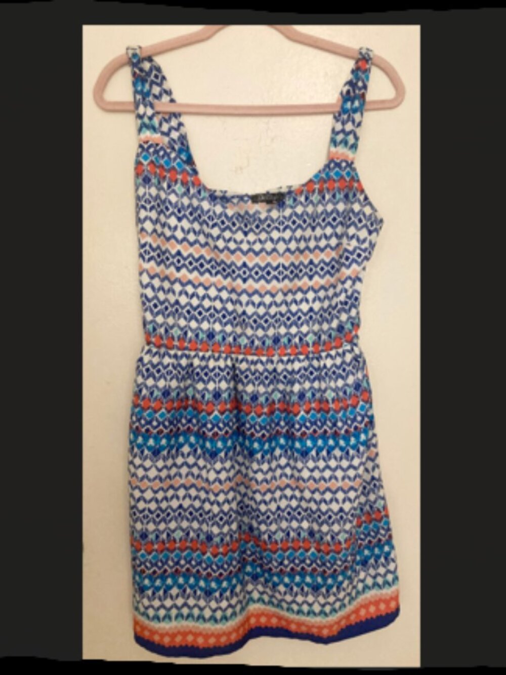 Blue Pink and White Patterned Dress